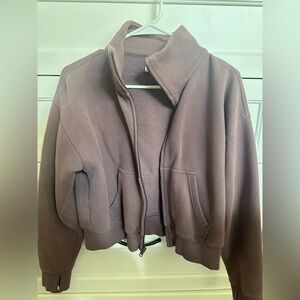 Aritzia sweat fleece smoked eggplant